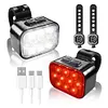 LED Bicycle Front Light USB Rechargeable Cycling Headlight Waterproof Rear Light