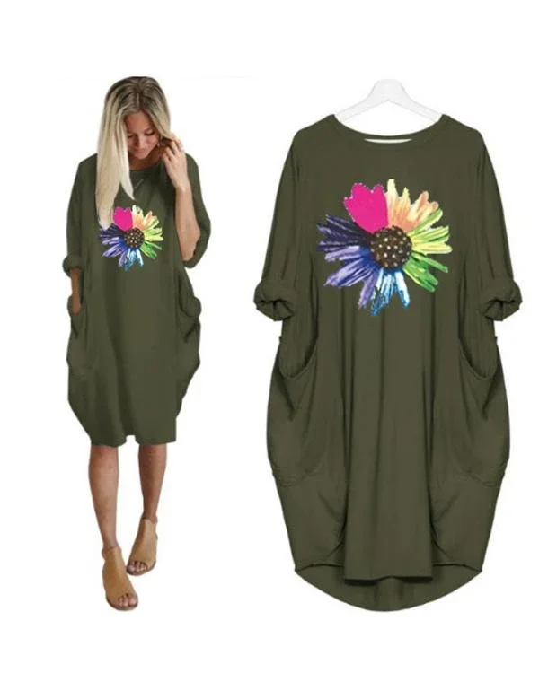 floral printed casual irregular plus size dress p580667