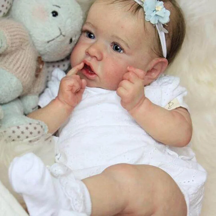 [Heartbeat💖 & Sound🔊] Realistic 20'' Reborn Baby Toddlers Girl Ellis Lifelike Awake Reborn Baby Doll with Painted Hair Rebornartdoll® RSAW-Rebornartdoll®