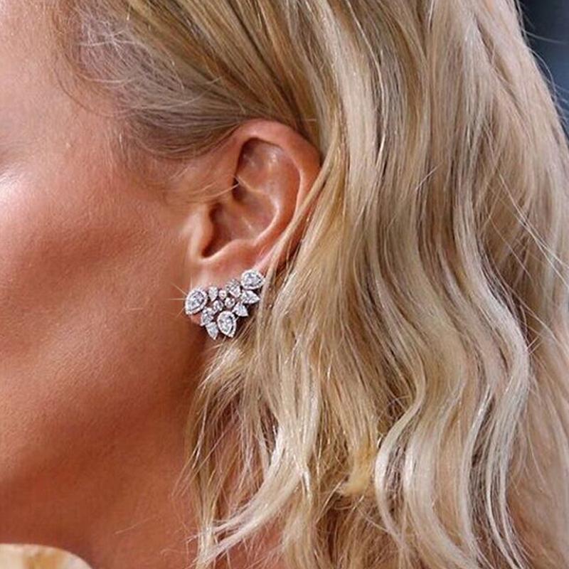 Cubic Zirconia Flower Stud Earrings Women Jewelry | Oxredo Shop Ramadan Sale