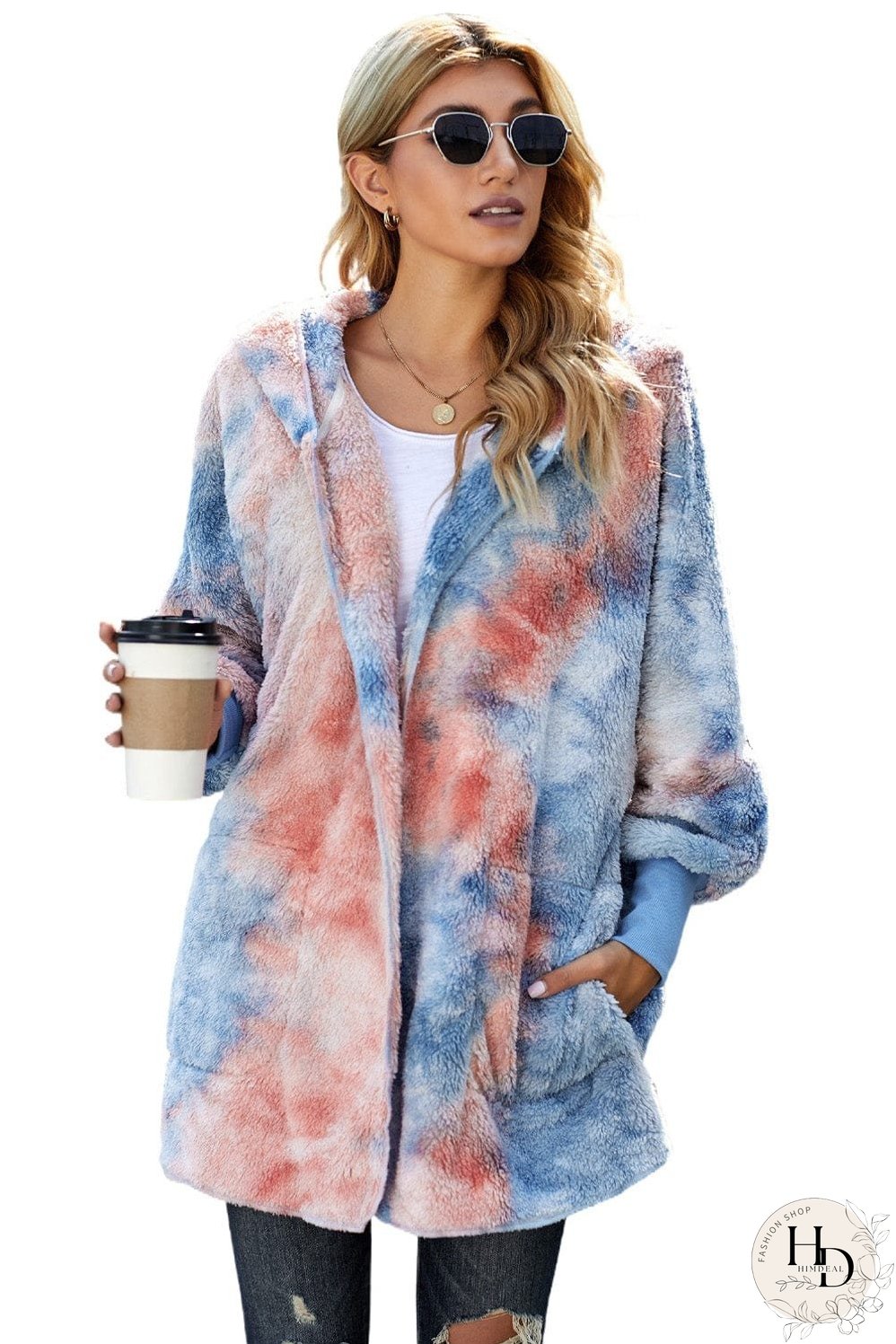 Tie-Dye Hooded Fleece Jacket