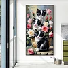 Diamond Painting - Full Round Drill - Cat and Flowers(Canvas|40*70cm)