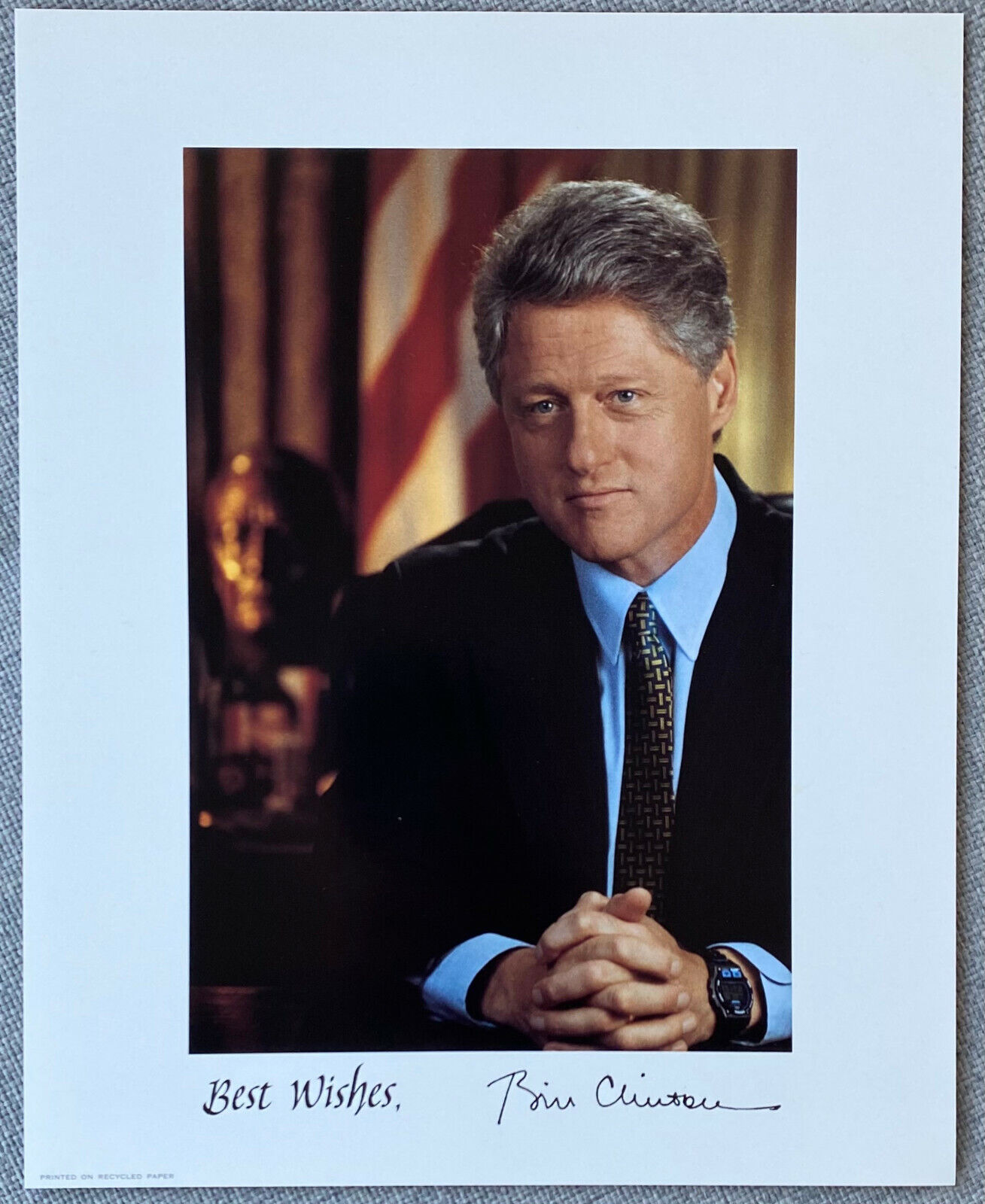 United States President Bill Clinton Signed 8x10 Color Photo Poster painting - Rare Collectible