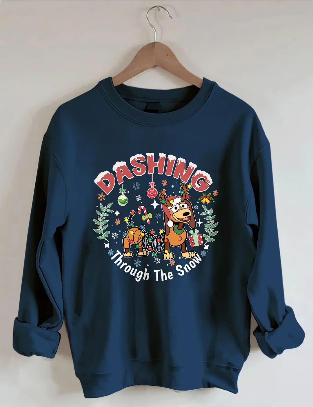 Dashing Through The Snow Slink Dog Sweatshirt