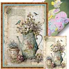 (Big Size)Vase And Bird - 11CT Stamped Cross Stitch - 40*60cm