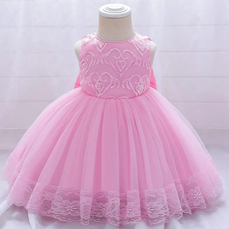 2021 White Dress Ceremony 1st Birthday Dress For Baby Girl Clothes Beading  Princess Dress Ball Gown Party  Dresses 2 1- 5 Years