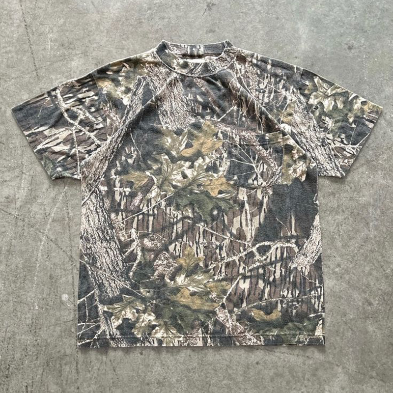 Sopula Vintage Camo Forest Graphic Short Sleeve T-Shirt - SOPULA