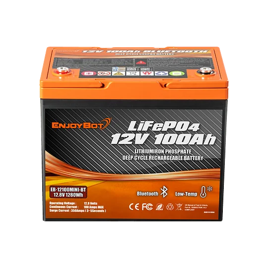 12V 100Ah Mini Enjoybot LiFePO4 Lithium Battery | Deep Cycle