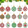12PCS Diamond Painting Christmas Balls Keychain for Christmas Home Party Decor