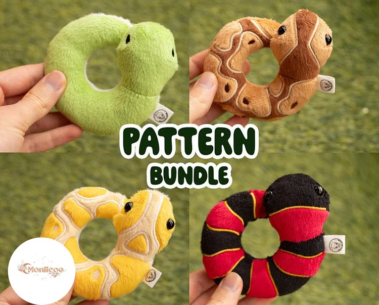 4-in-1 Plush Snake Sewing Pattern  &mdash;【Digital Pattern】