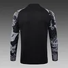 2024/2025 Real Madrid Half-Pull Training Suit Black Dragon Football Shirt 1:1 Thai Quality