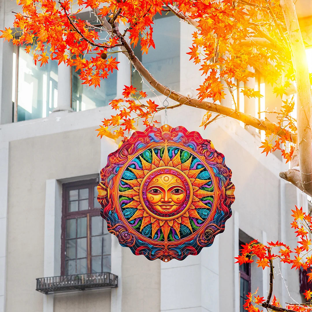 Mandalas Hanging Wind Spinner 360 Degree Rotating 3D Garden Wind Spinners 10-Inch Hanging Wind Catcher Art Gift for Home Garden Halloween Christmas (08)