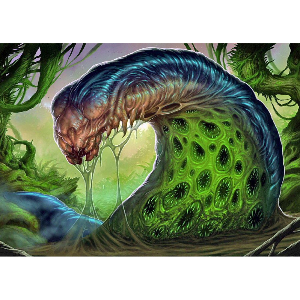 

30*40CM - Round Drill Diamond Painting - Fierce Monster, 501 Original