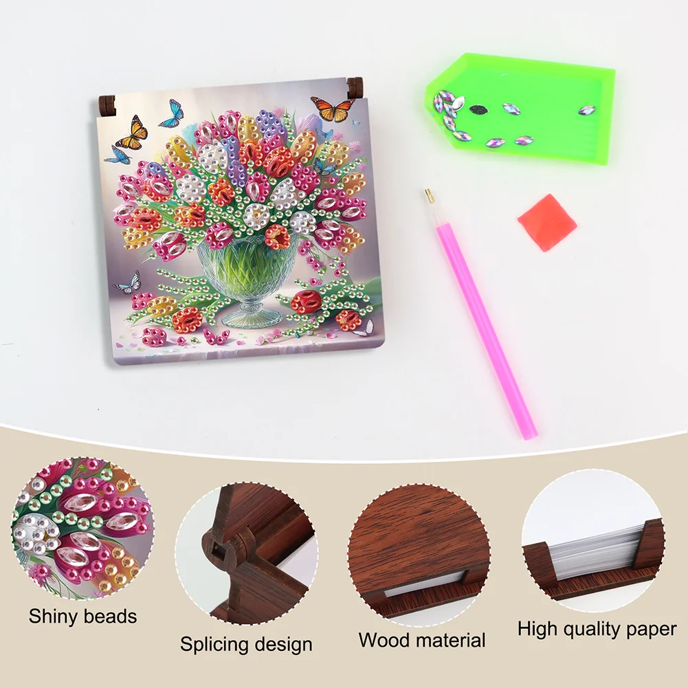 DIY Flower Diamond Painting Note Box Paper 160 Sheets of Paper for DIY Art Craft