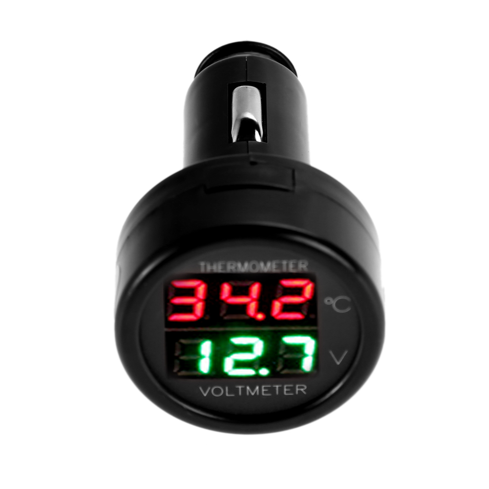 

Digital Voltmeter Thermometer Monitor for Car SUV RV Truck Boat (Red+Blue), 501 Original