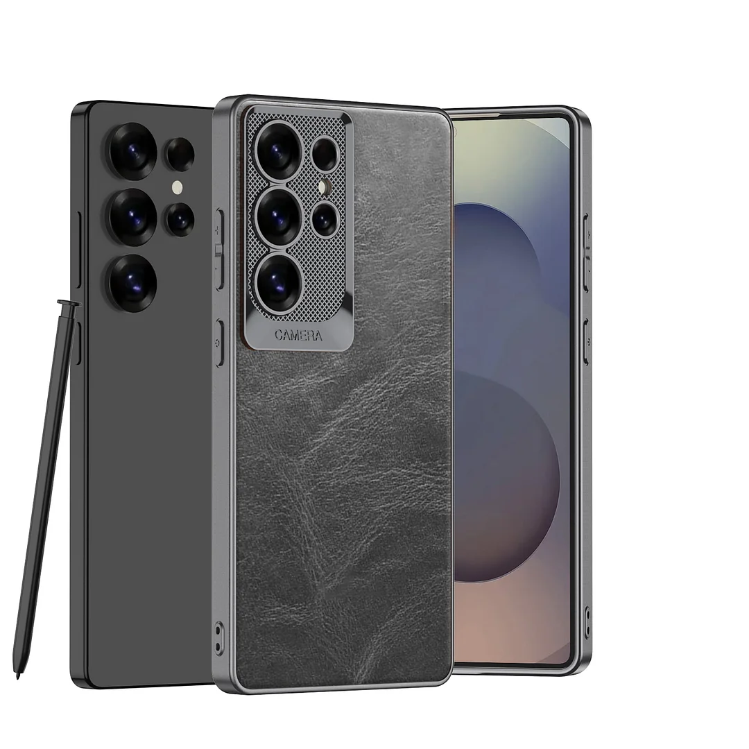 Hot Sale Shockproof Electroplated Soft TPU PU Leather Phone Case for Samsung Galaxy S23 Ultra S24 S24Ultra S25 Ultra