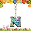 (US Only)PET Double Sided Special Shaped Easter Alphabet DIY Diamond Painting Keychain