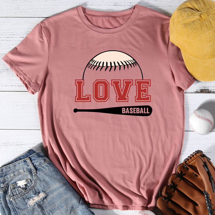 AL™ love baseball Round Neck T-shirt Tee -xn0423-4-Annaletters