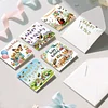 6pcs Diamond Painting Happy Birthdays Cake Greeting Card with Envelope for Family Friends Holiday Gift Congratulations