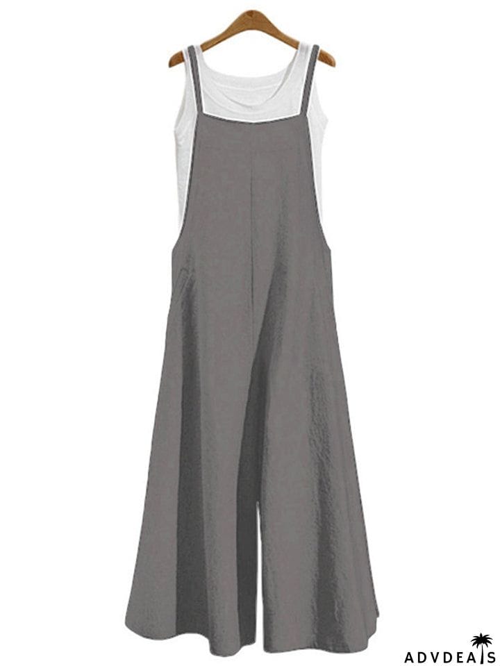 Women&rsquo;s Loose Fit Wide Leg Jumpsuit Dungarees