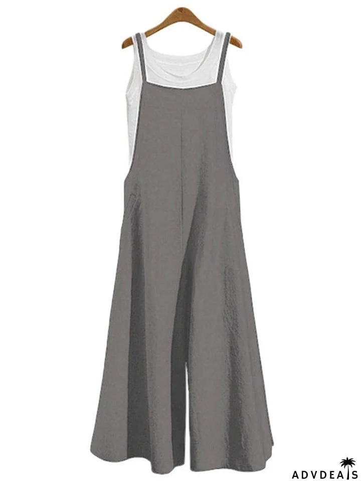 Women&rsquo;s Loose Fit Wide Leg Jumpsuit Dungarees