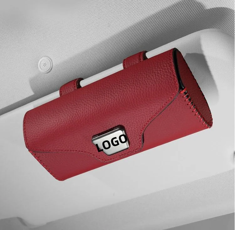 New Genuine Leather Car Multifunctional Glasses Case