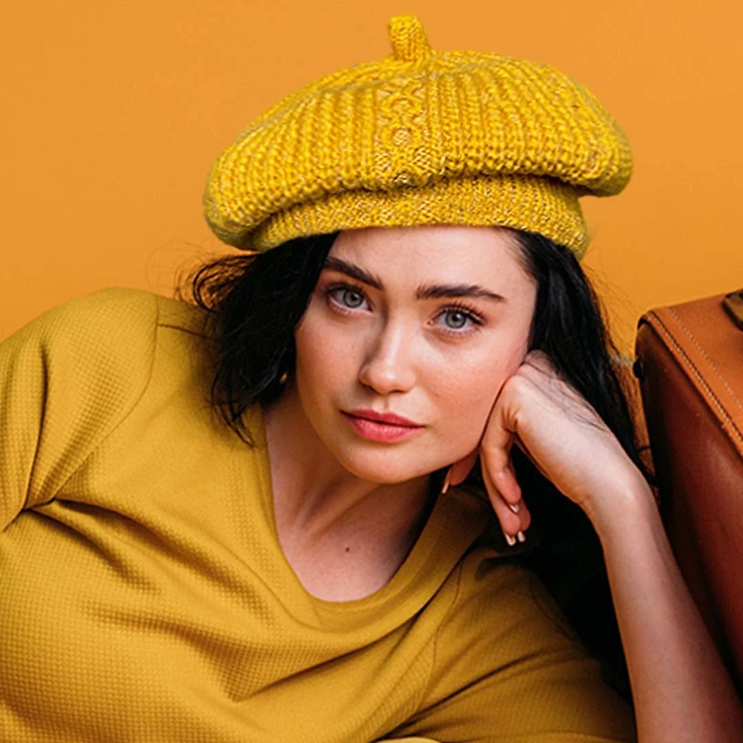 Satin-Lined Knitted Beret
