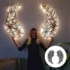 ✨Ailes d'ange noir Art des ailes en m&eacute;tal d&eacute;coration Murale avec lumi&egrave;res LED