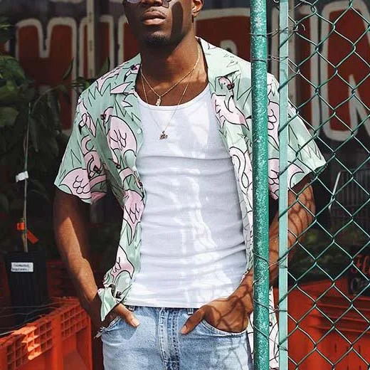 Personalized flamingo print holiday shirt