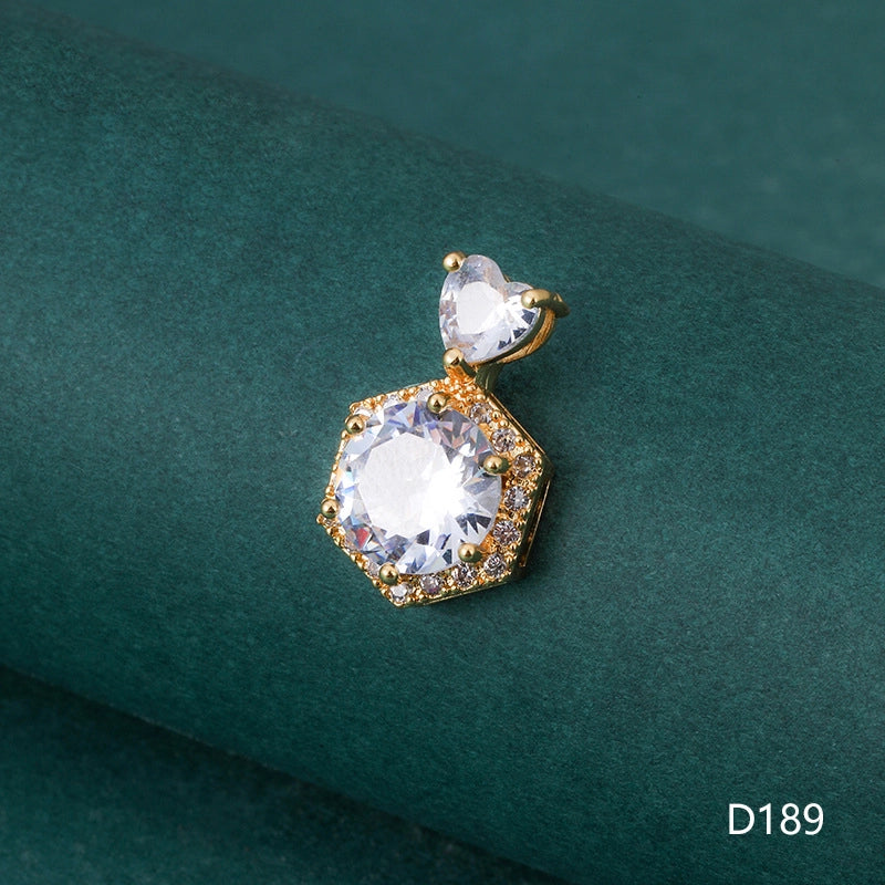 1 Piece 1-2cm Copper Zircon Geometric Jewelry Accessories Pendant