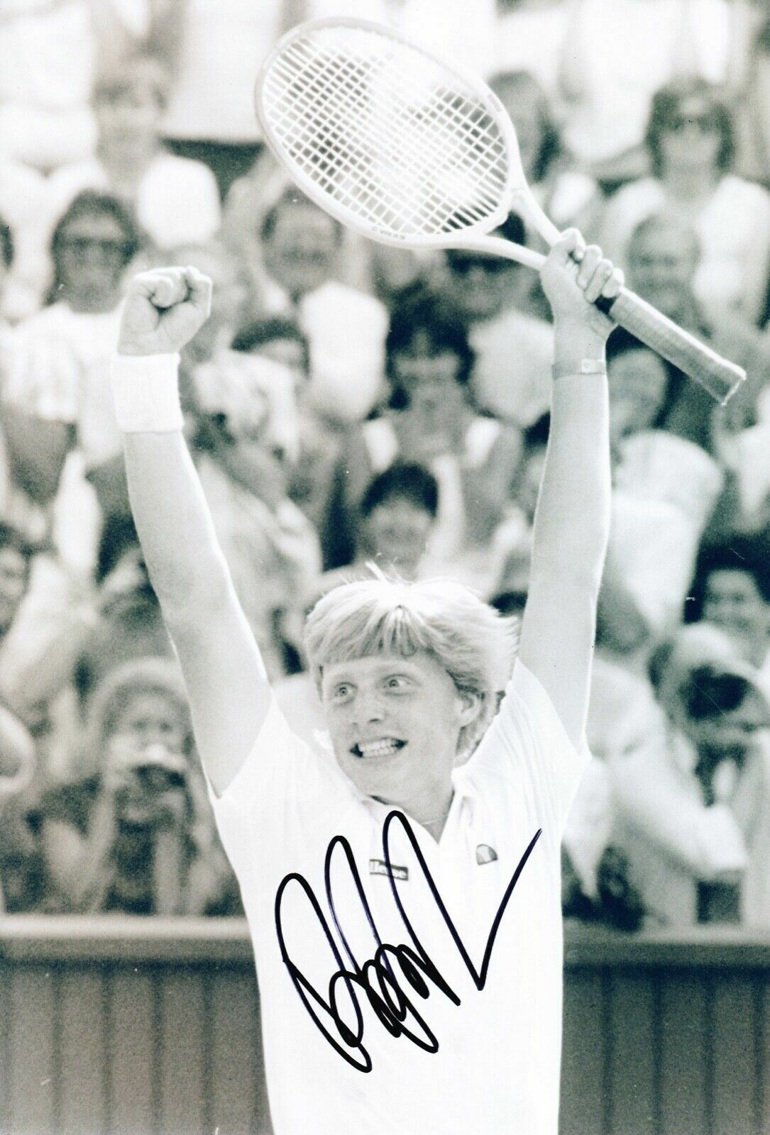 Boris Becker Signed 12X8 Photo Poster painting Wimbledon Champions AFTAL Certificate COA (D)