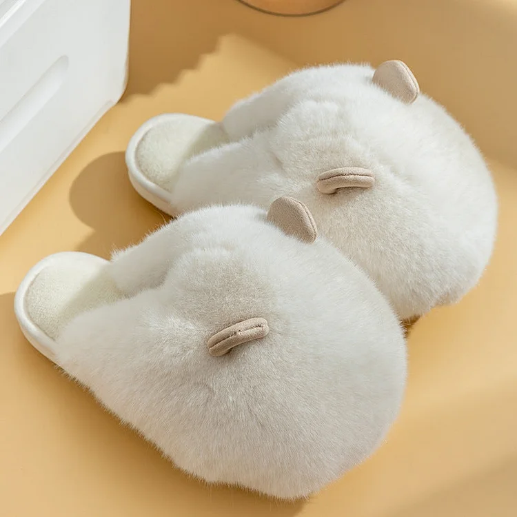 Non slip Indoor Home Thick soled Couple Warm Wool Cotton Shoes QueenFunky
