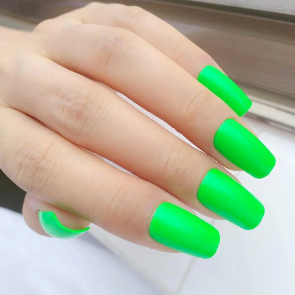 Wholesale Acrylic Long Fake Nails For Design Transparent Orange Pink False Fingernails Lady Full Cover Tip Salon Manicure-Nail Inspo