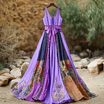 Women's Vintage Floral Art Linen Dress - Image 4