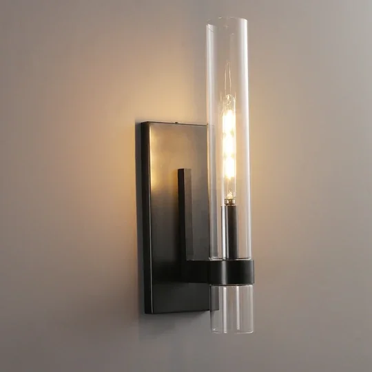 Long Wall Lamp With Glass Shade,Black Wall Sconce,Gold Wall Sconce Vjlight