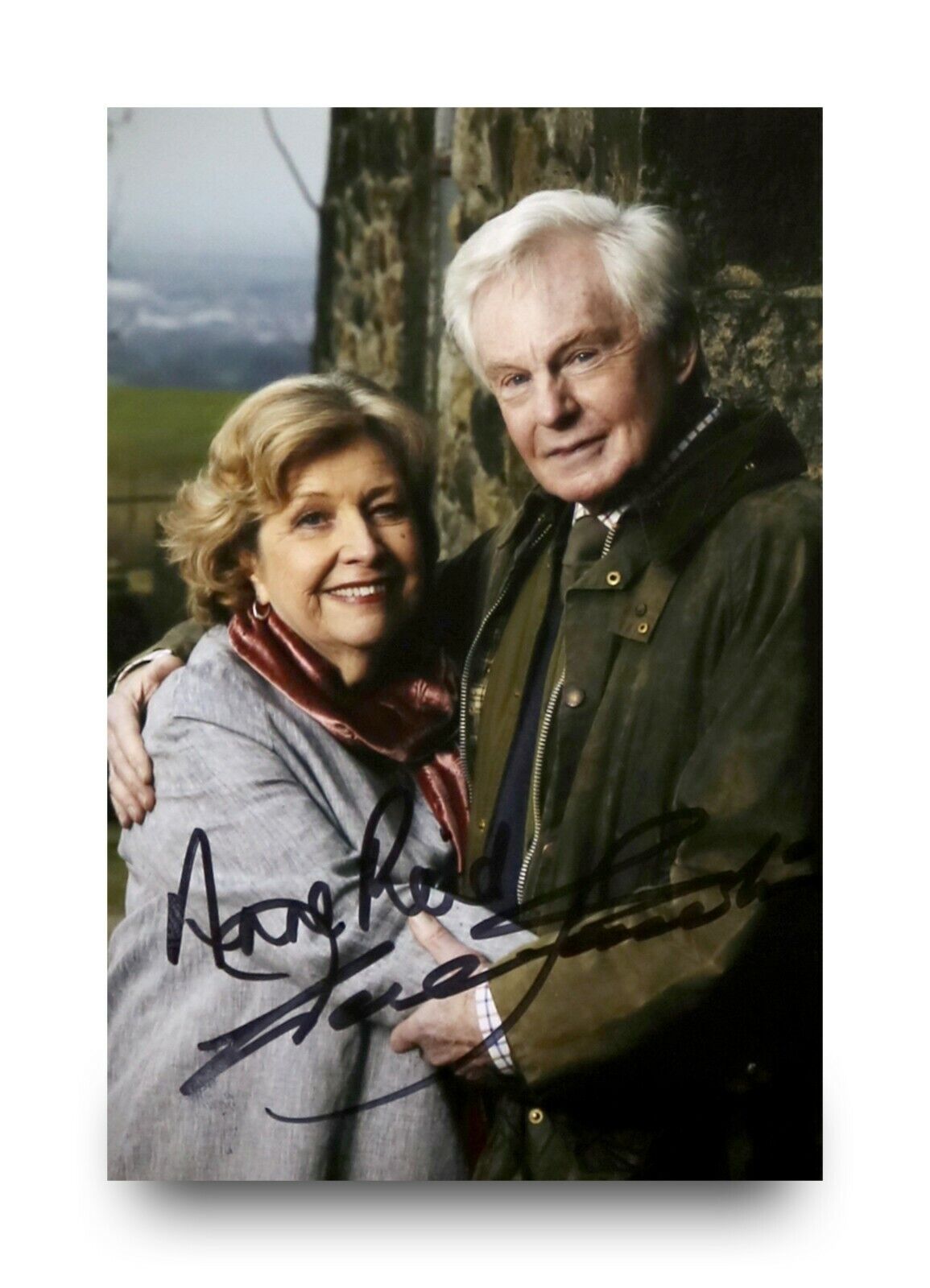 Derek Jacobi & Anne Reid Signed 6x4 Photo Poster painting Last Tango In Halifax Autograph + COA