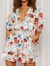 Bohemia Printed Plunging Jumpsuits