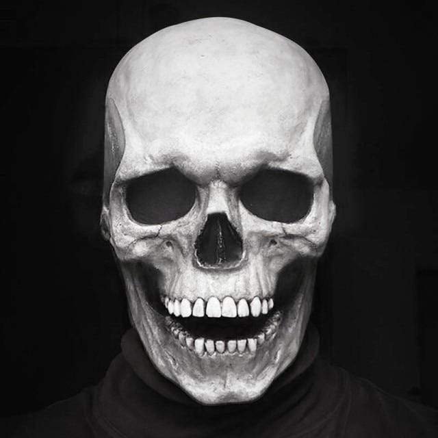 Movable Jaw Realistic Full Head Skull Mask
