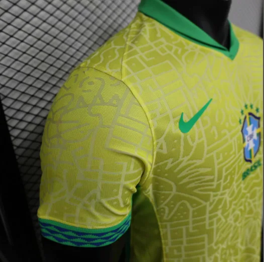 2024 Brazil Home Player Version Men's Football T-Shirt