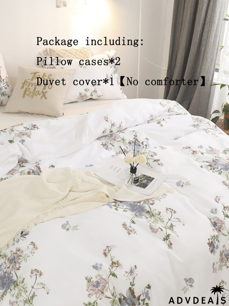 Flower Print Bedding Set Without Filler