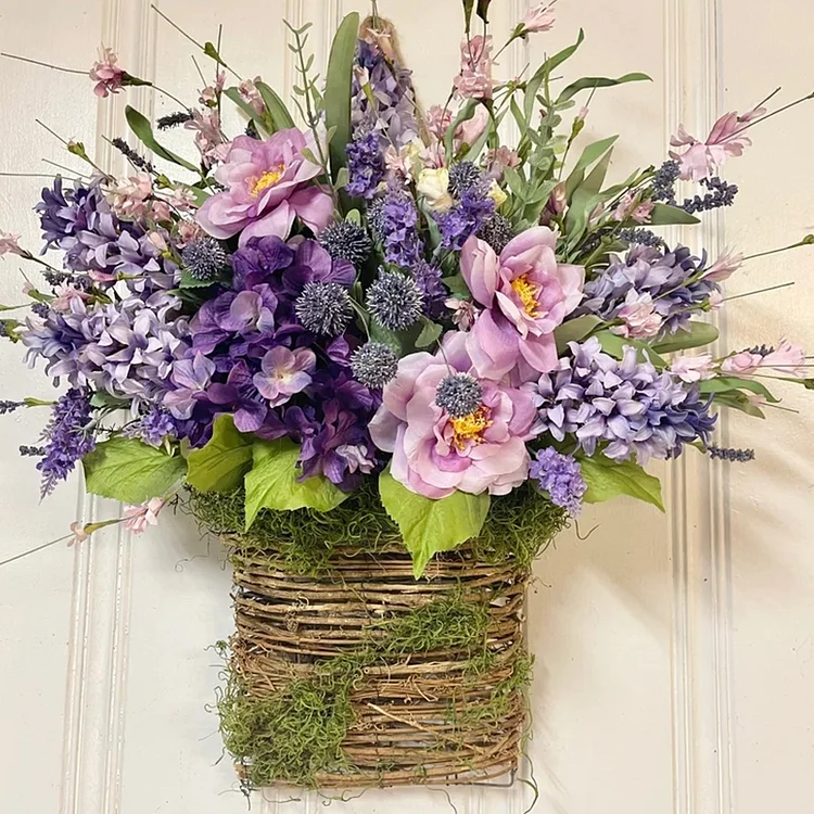 Lavender Basket Wreaths -Mother's Day Floral Wreath, Gift for mom💐