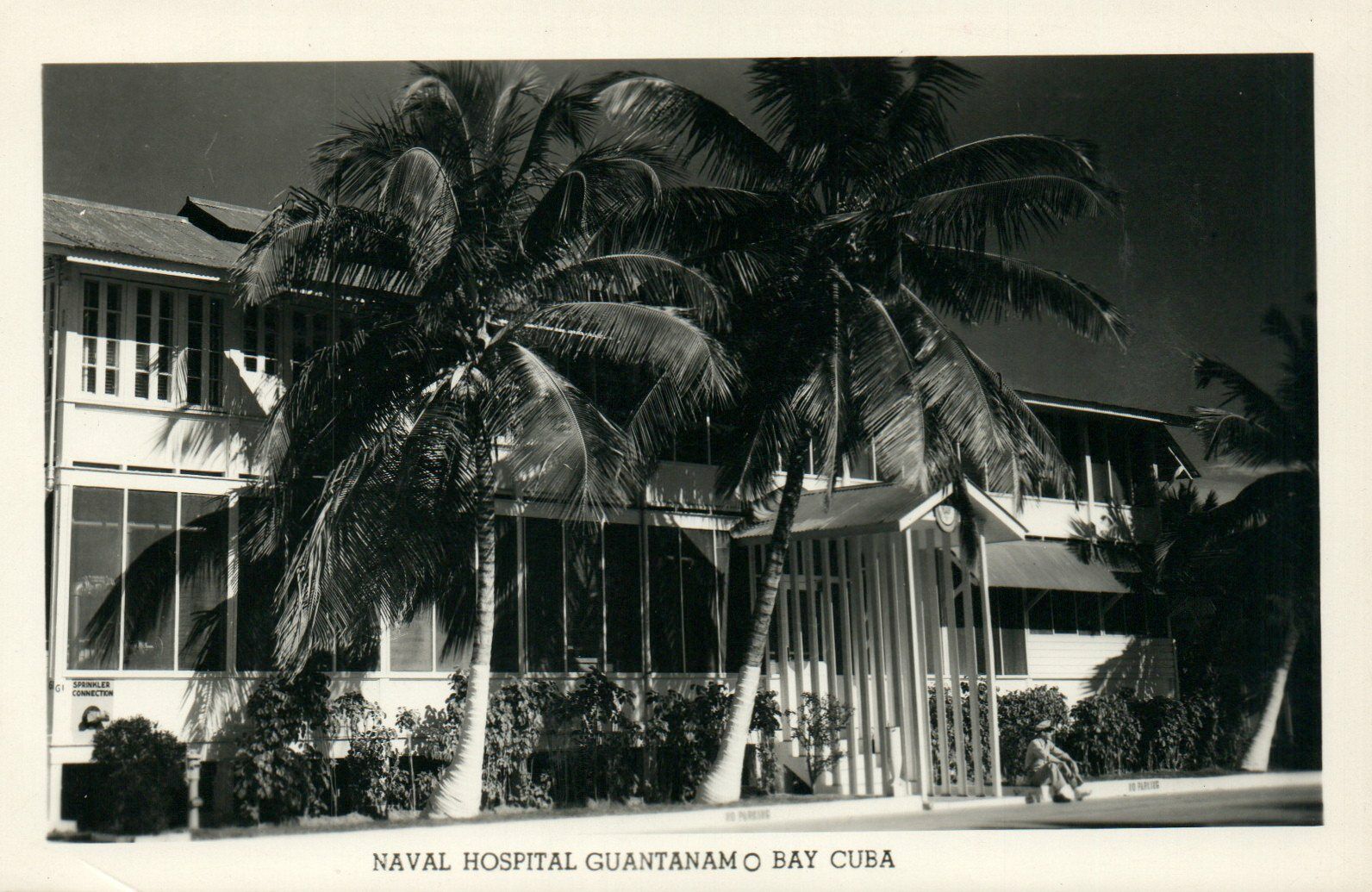 US Navy USN Naval Hospital Guantanamo Bay Cuba Real Photo Poster painting RPPC Postcard