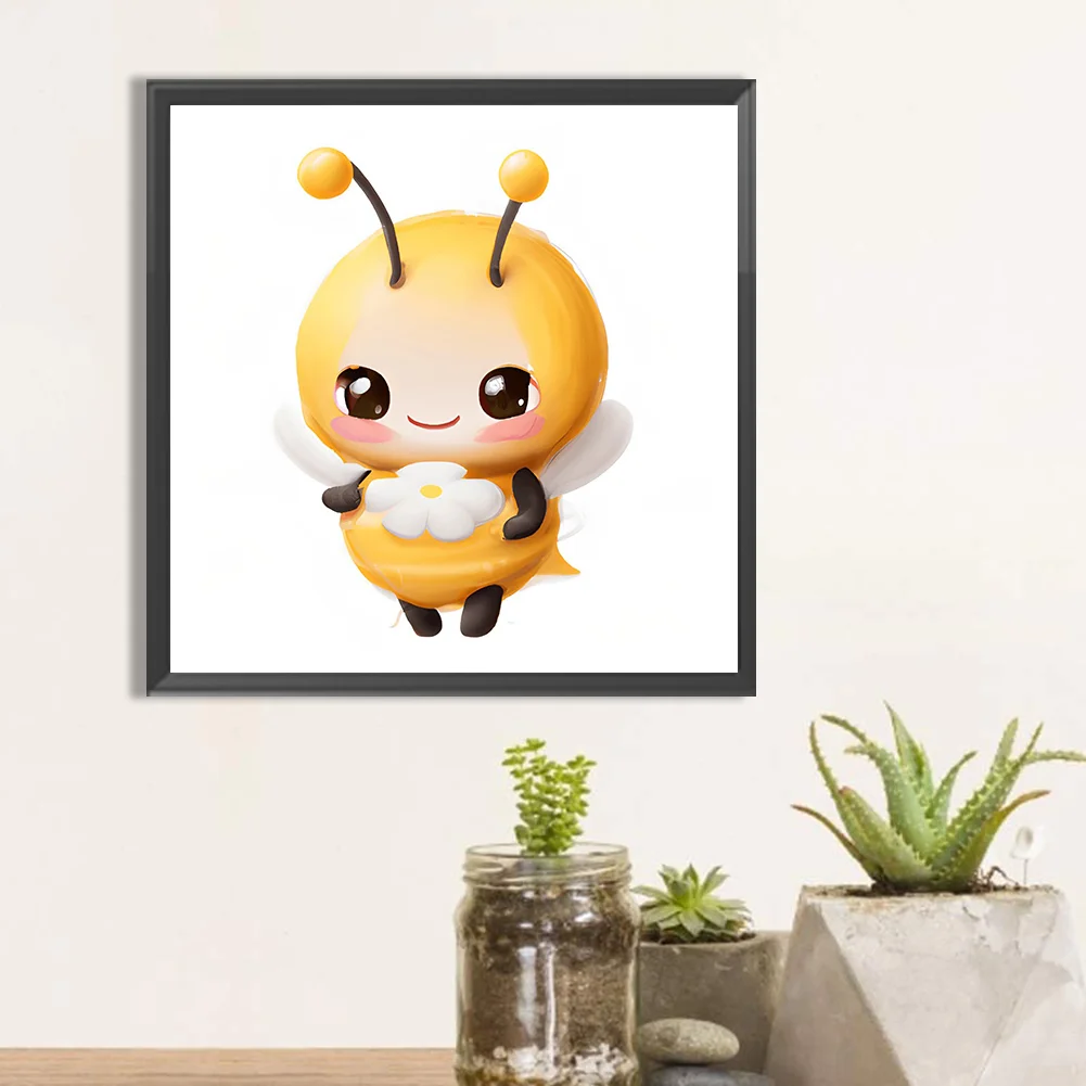 Full Round Diamond Painting 30*30cm - Big Head Animal Bee