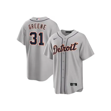 Men's Detroit Tigers #31 Riley Greene  Gray Home Replica Jersey