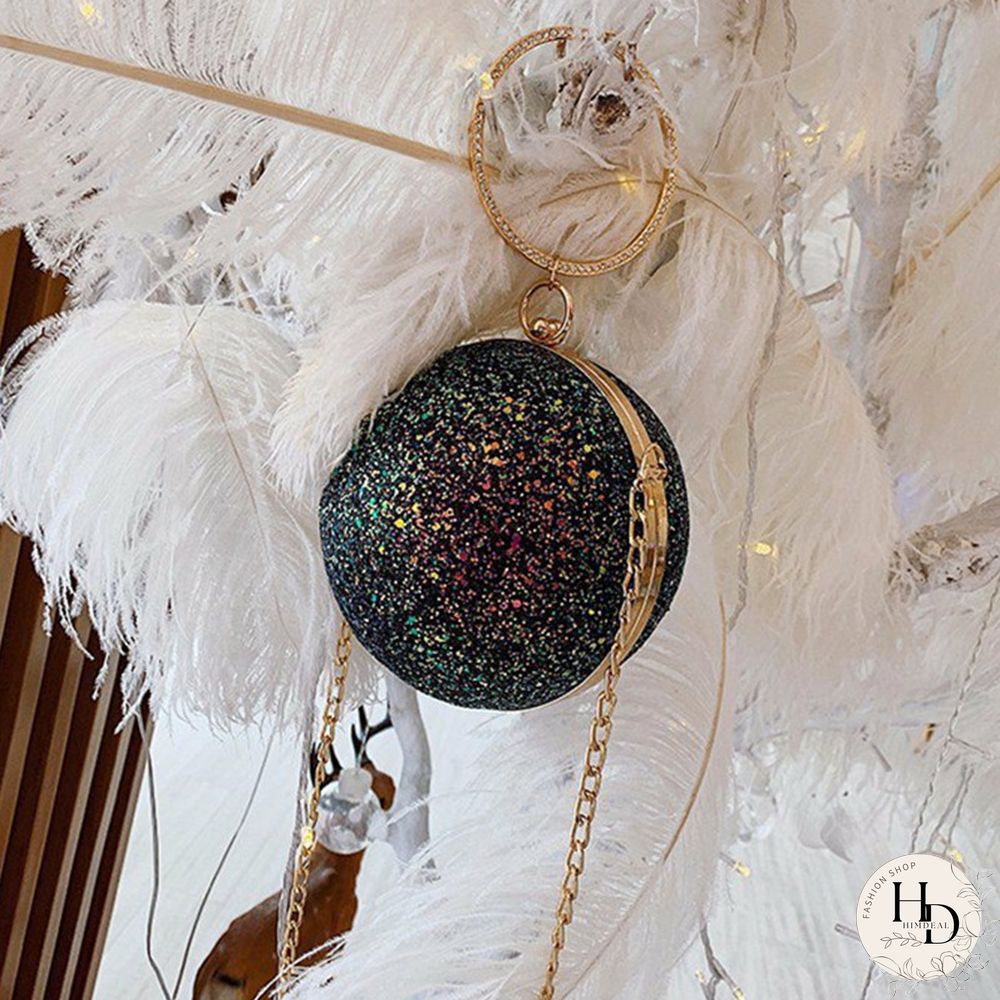 Pink Fashion Patchwork Round Crossbody Bag