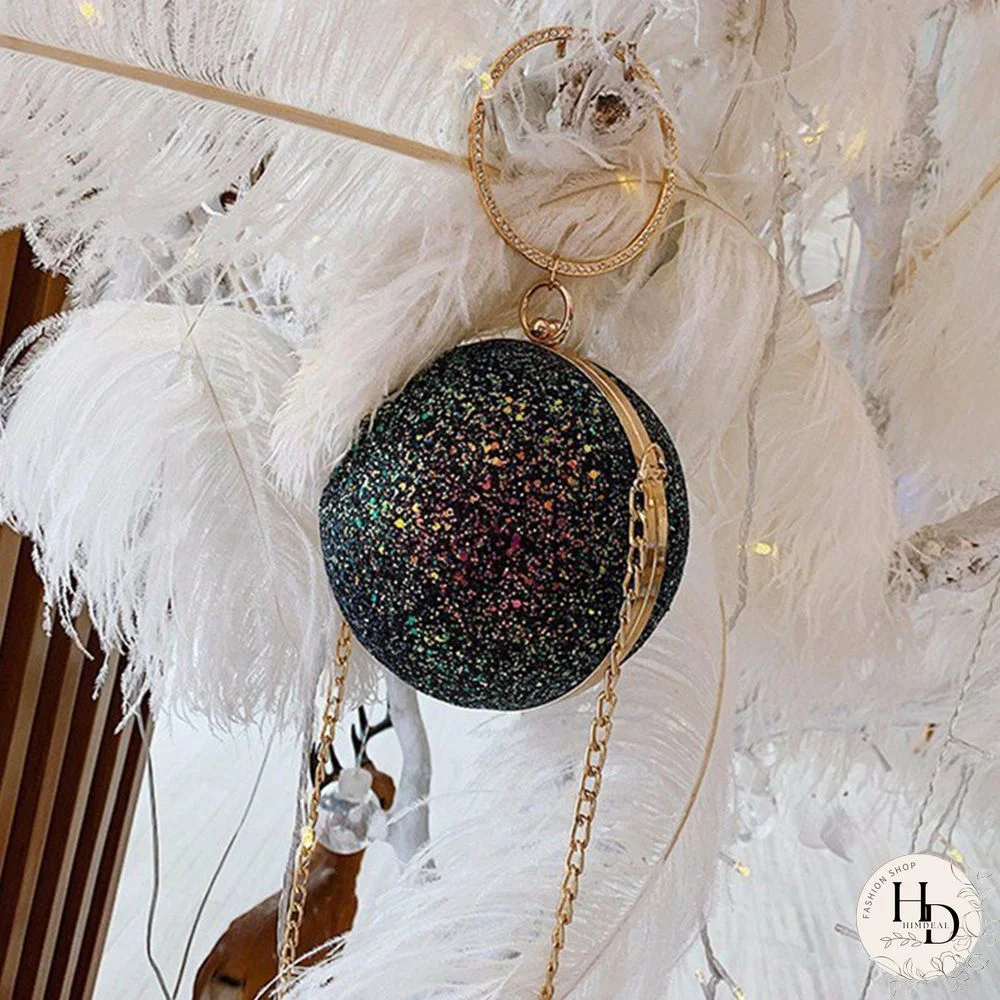 Pink Fashion Patchwork Round Crossbody Bag