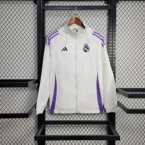 2025/2026 Real Madrid Jacket White Windbreaker 1:1 Thai Quality