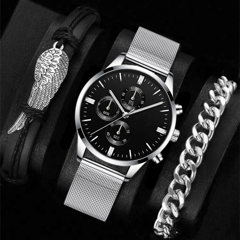 New Men’s Leisure Fashion Suit Trend Sports Men’s Belt Wrist Watch Watch Business