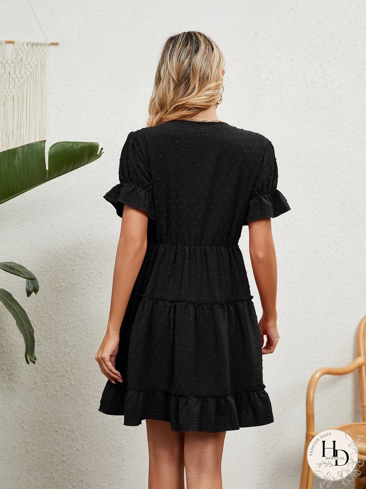 Relaxed Fit V-Neck Summer Dress