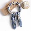 Colorful Design 70x70xm Floral Silky Scarf
